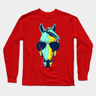 Horse with Sunglasses Long Sleeve T-Shirt
